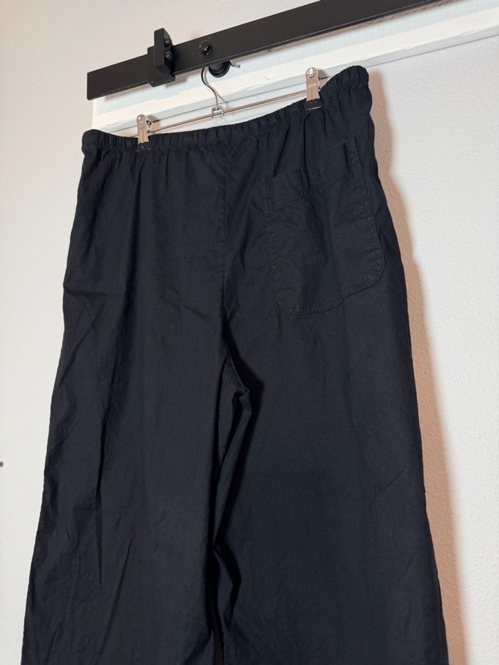 Athleta Paradise Midrise Wide Leg Linen Blend Pant Womens Size Medium Black - Picture 6 of 10